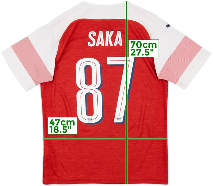 2018-19 Arsenal Home Shirt Saka #87 - 7/10 - (M)