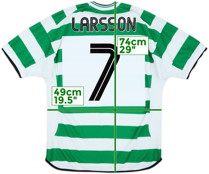 2001-03 Celtic Home Shirt Larsson #7 - 5/10 - (L)
