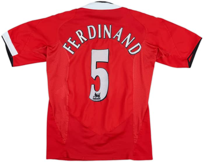 2004-06 Manchester United Home Shirt Ferdinand #5 - 7/10 - (L.Boys)