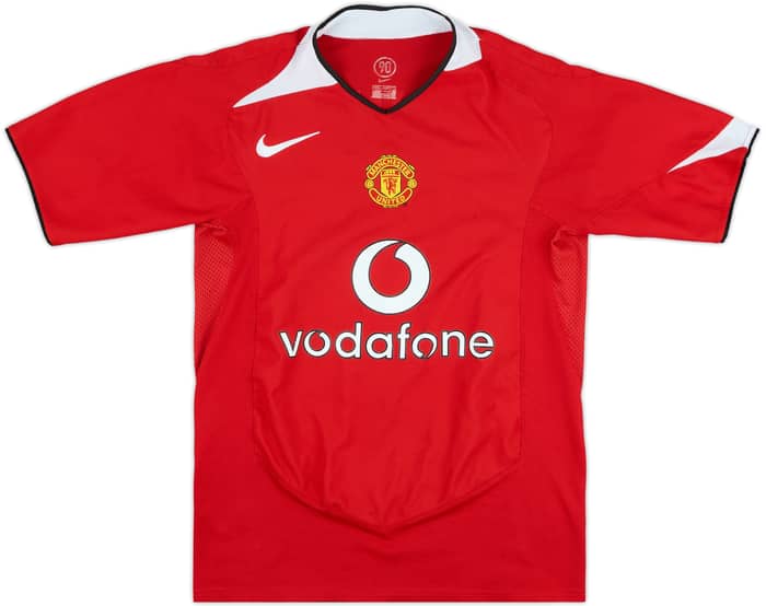 2004-06 Manchester United Home Shirt Ferdinand #5 - 7/10 - (L.Boys)