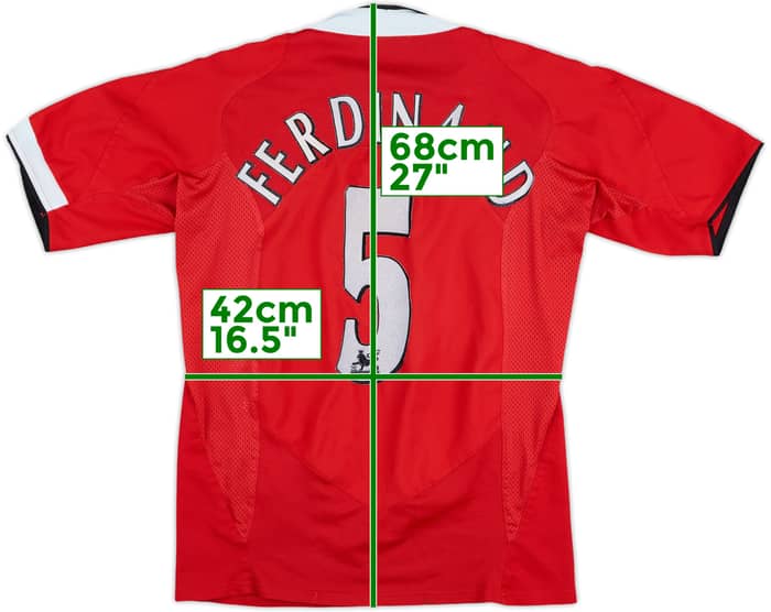 2004-06 Manchester United Home Shirt Ferdinand #5 - 7/10 - (L.Boys)