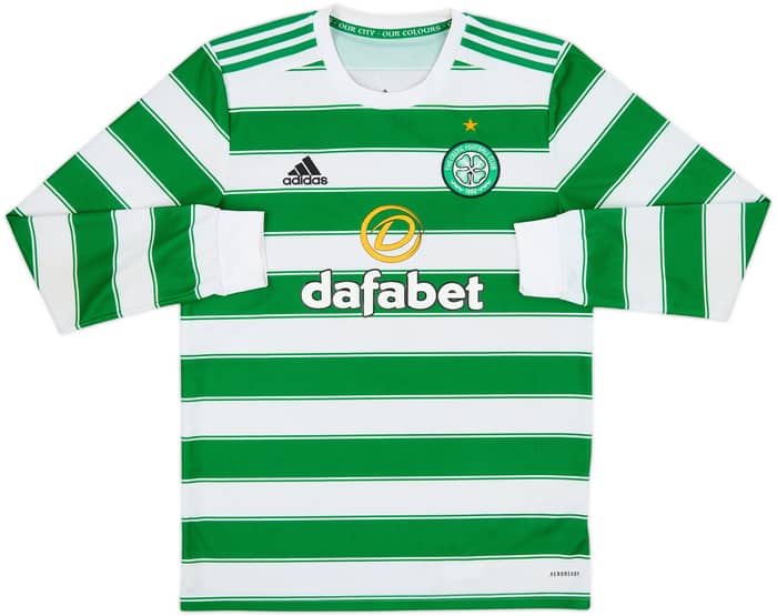 2021-22 Celtic Home L/S Shirt - 8/10 - (M)