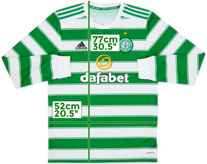 2021-22 Celtic Home L/S Shirt - 8/10 - (M)