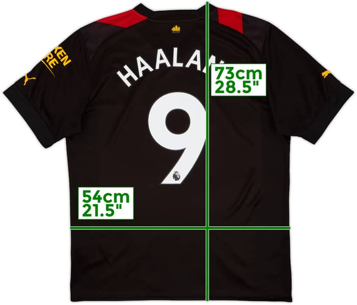 2022-23 Manchester City Away Shirt Haaland #9 - 9/10 - (L)
