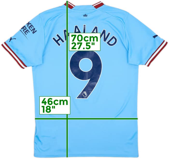 2022-23 Manchester City Home Shirt Haaland #9 - 8/10 - (S)