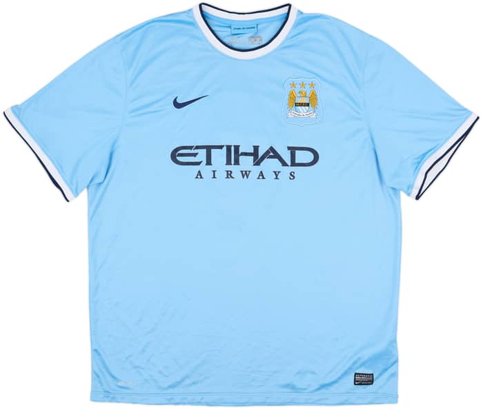 2013-14 Manchester City Home Shirt Kompany #4 - 7/10 - (XXL)