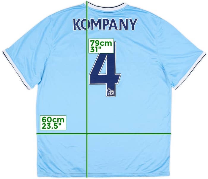 2013-14 Manchester City Home Shirt Kompany #4 - 7/10 - (XXL)