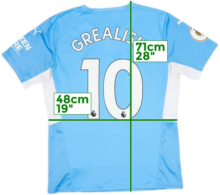 2021-22 Manchester City Home Shirt Grealish #10 - 8/10 - (M)