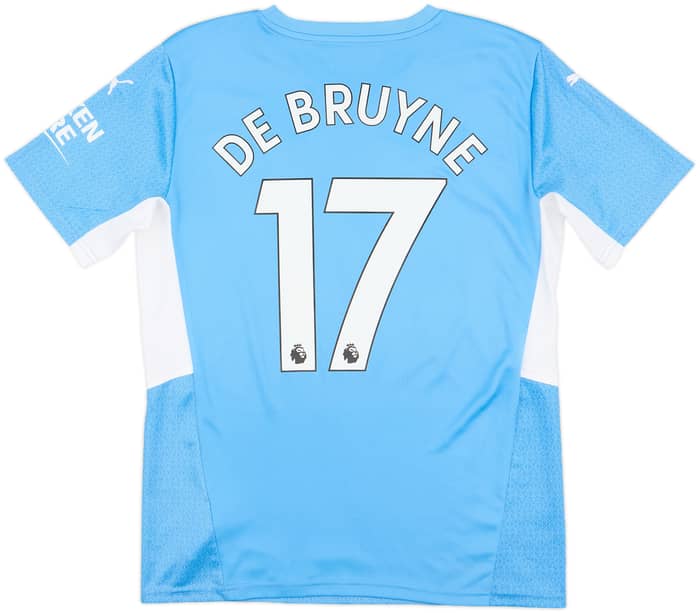 2021-22 Manchester City Home Shirt De Bruyne #17 - 9/10 - (M)