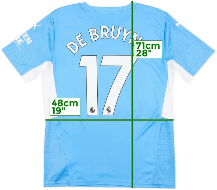 2021-22 Manchester City Home Shirt De Bruyne #17 - 9/10 - (M)