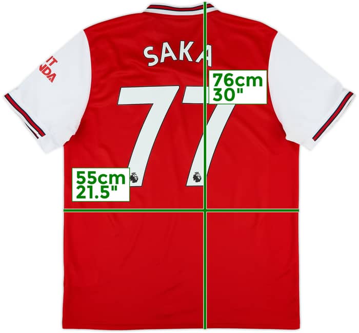 2019-20 Arsenal Home Shirt Saka #77 - 8/10 - (L)