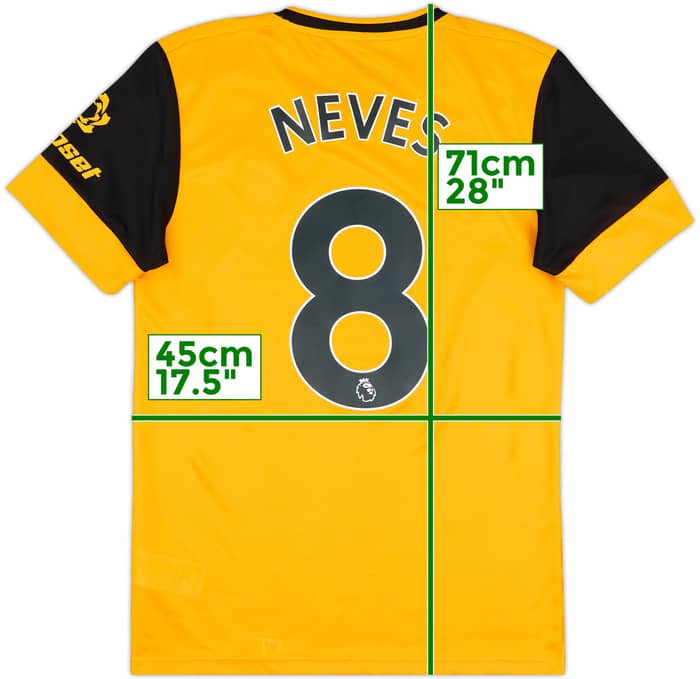 2019-20 Wolves Home Shirt Neves #8 - 9/10 - (XS)
