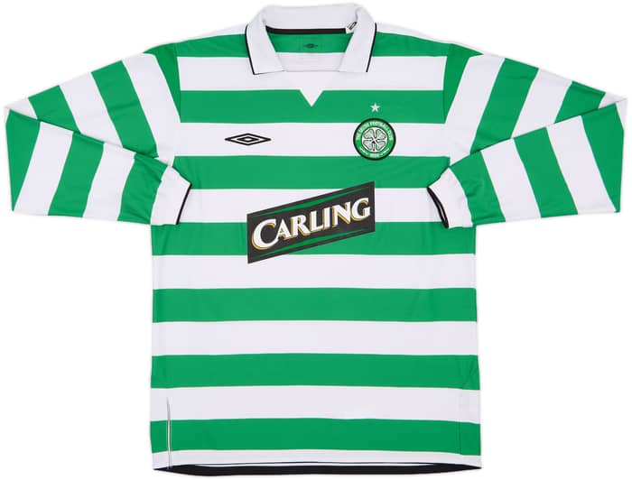 2004-05 Celtic Home L/S Shirt Juninho #7 - 9/10 - (L)