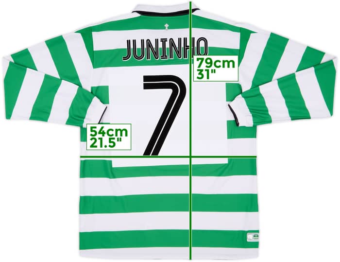 2004-05 Celtic Home L/S Shirt Juninho #7 - 9/10 - (L)