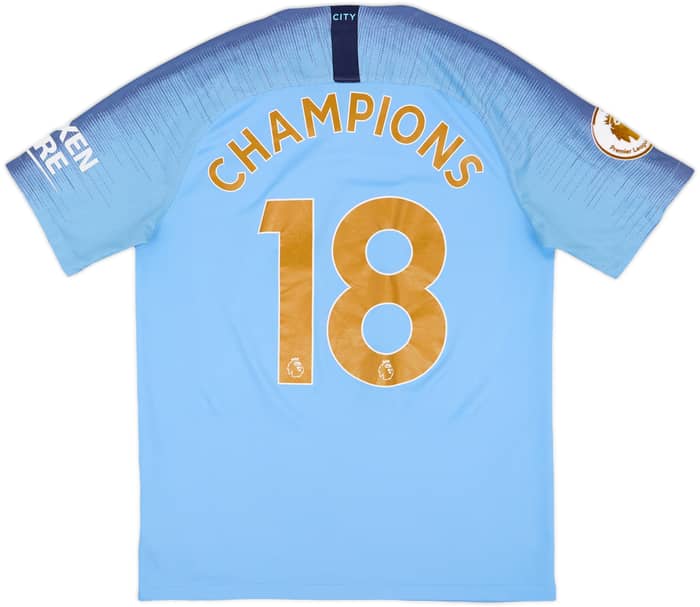 2018-19 Manchester City Home Shirt Champions #18 - 8/10 - (M)