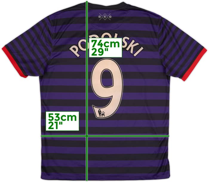 2012-13 Arsenal Away Shirt Podolski #9 - 7/10 - (L)