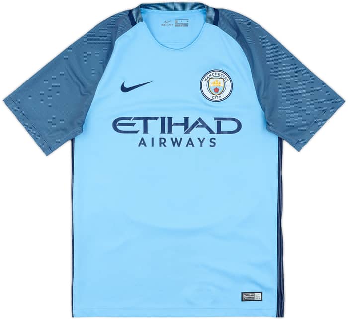 2016-17 Manchester City Home Shirt Kun Aguero #10 - 7/10 - (S)