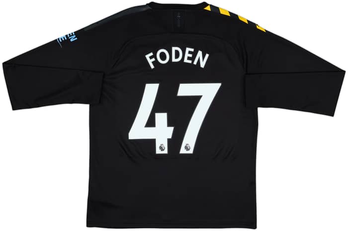 2019-20 Manchester City Away L/S Shirt Foden #47 - 9/10 - (L)