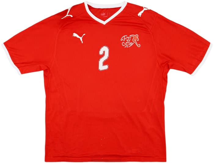 2008-10 Switzerland Home Shirt Lichtsteiner #2 - 8/10 - (L)