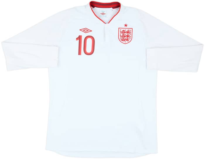 2012-13 England Home L/S Shirt Rooney #10 - 9/10 - (L)