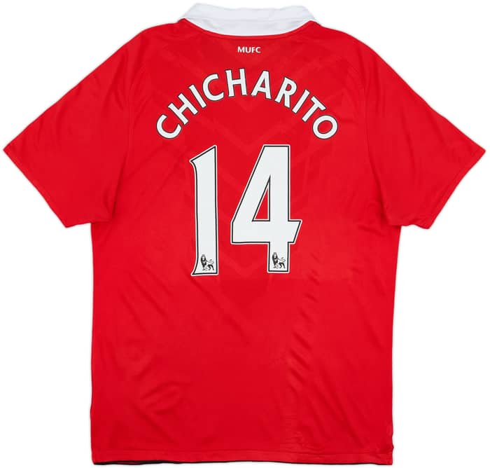 2010-11 Manchester United Home Shirt Chicharito #14 - 7/10 - (L)
