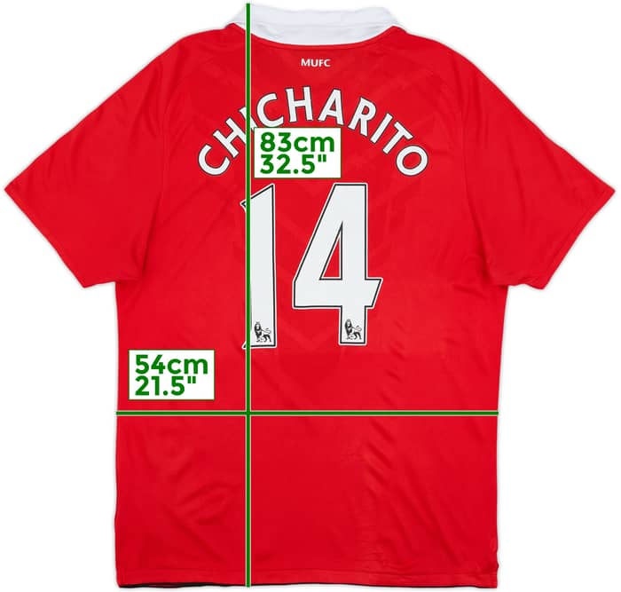 2010-11 Manchester United Home Shirt Chicharito #14 - 7/10 - (L)
