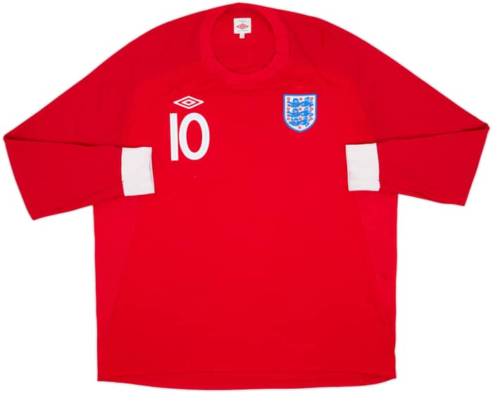 2010-11 England Away L/S Shirt Rooney #10 - 8/10 - (3XL)