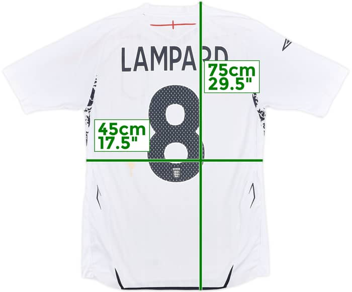 2007-09 England Home Shirt Lampard #8 - 8/10 - (S)