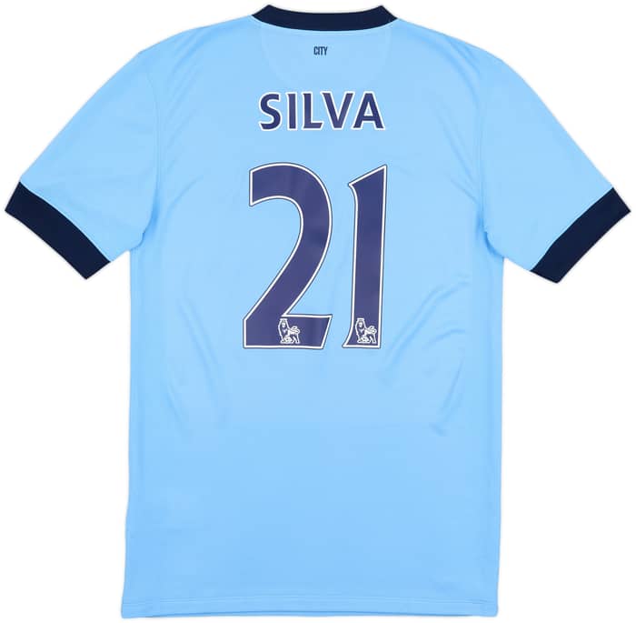 2014-15 Manchester City Home Shirt Silva #21 - 9/10 - (S)