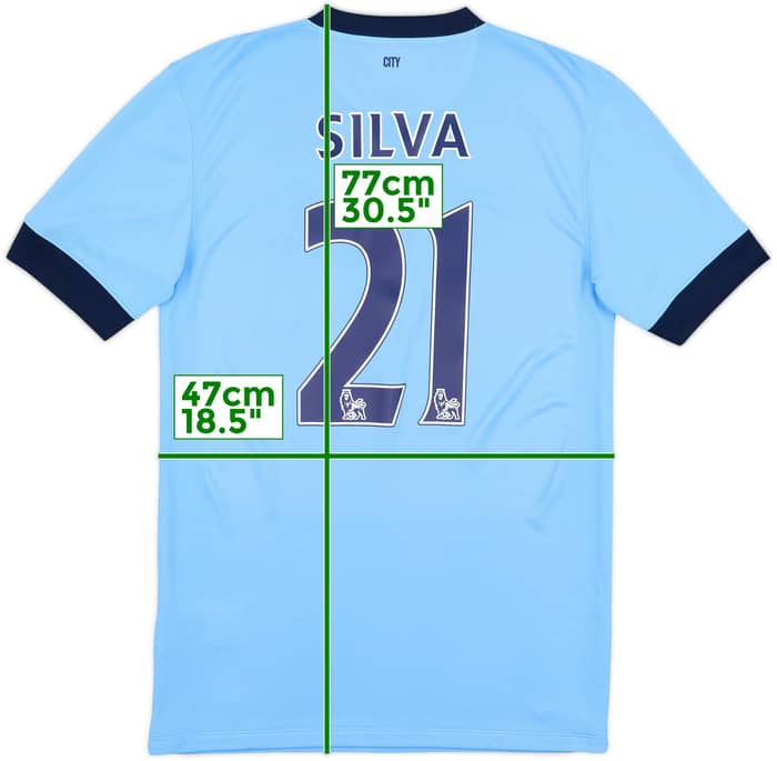 2014-15 Manchester City Home Shirt Silva #21 - 9/10 - (S)