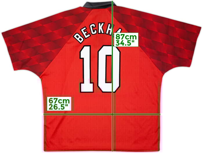 1996-98 Manchester United Home Shirt Beckham #10 - 10/10 - (XXL)