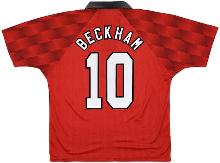 1996-98 Manchester United Home Shirt Beckham #10 - 8/10 - (L)