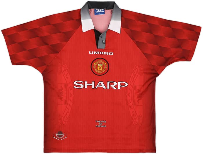 1996-98 Manchester United Home Shirt Beckham #10 - 8/10 - (L)