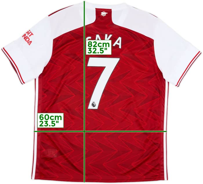 2020-21 Arsenal Home Shirt Saka #7 - 9/10 - (XL)