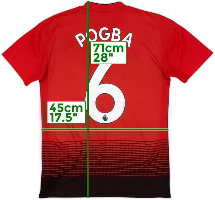 2018-19 Manchester United Home Shirt Pogba #6 - 8/10 - (XS)