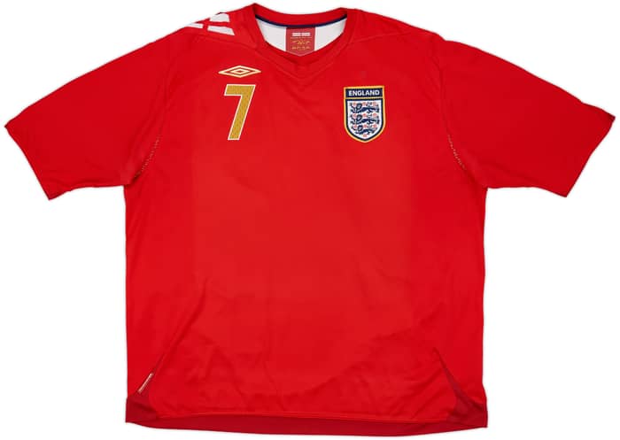 2006-08 England Away Shirt Beckham #7 - 6/10 - (3XL)