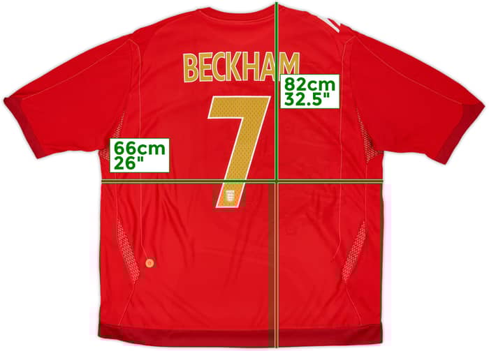 2006-08 England Away Shirt Beckham #7 - 6/10 - (3XL)