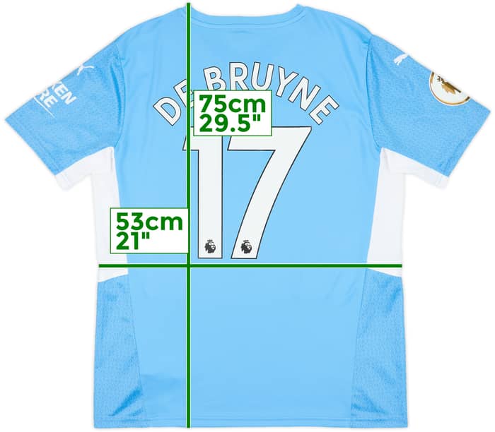 2021-22 Manchester City Home Shirt De Bruyne #17 - 10/10 - (L)