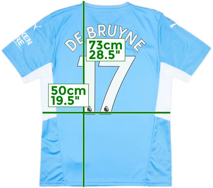 2021-22 Manchester City Home Shirt De Bruyne #17 - 9/10 - (M)