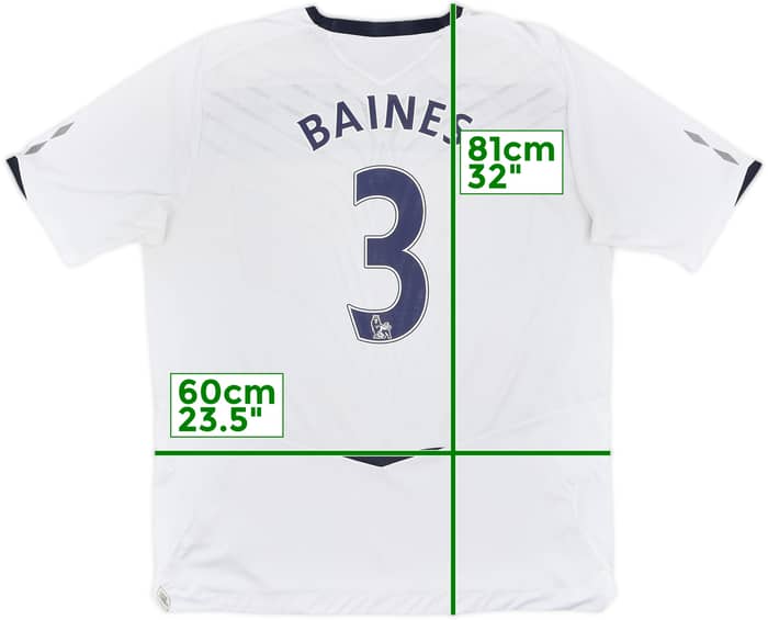 2008-09 Everton Away Shirt Baines #3 - 8/10 - (XXL)