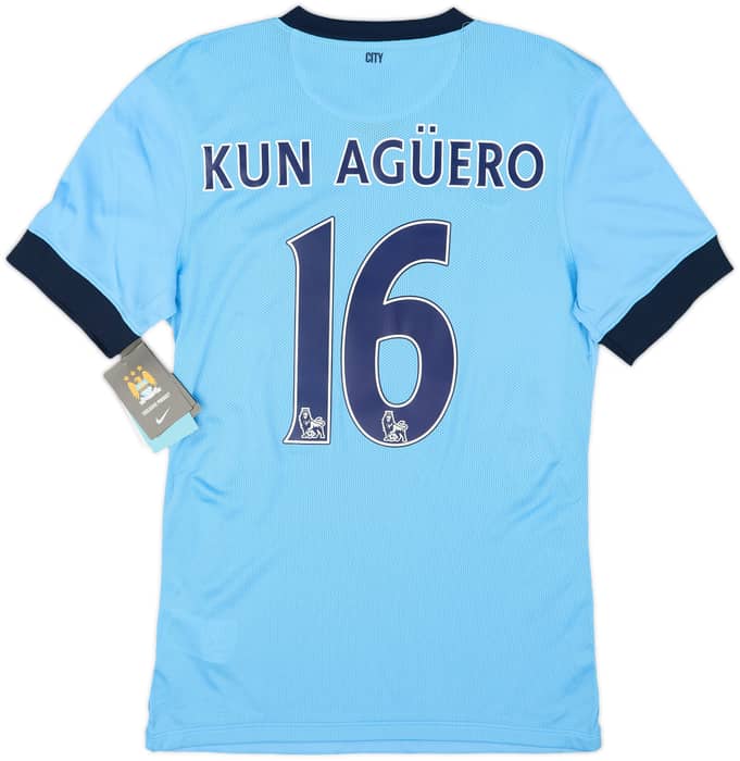 2014-15 Manchester City Authentic Home Shirt Kun Aguero #16 (M)