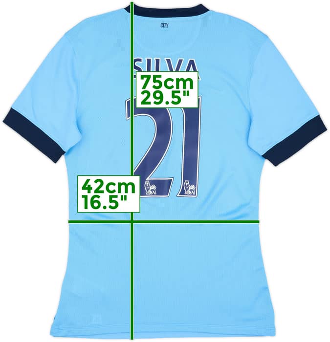 2014-15 Manchester City Authentic Home Shirt Silva #21 - 9/10 - (M)