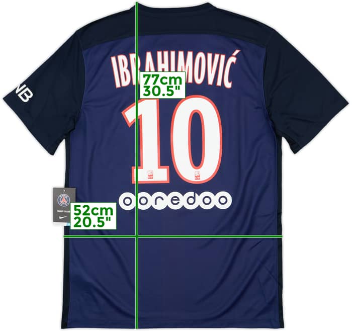 2015-16 Paris Saint-Germain Home Shirt Ibrahimovic #10 (M)