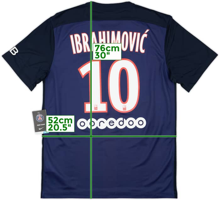 2015-16 Paris Saint-Germain Home Shirt Ibrahimovic #10 (M)