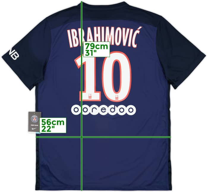 2015-16 Paris Saint-Germain Home Shirt Ibrahimovic #10 (L)