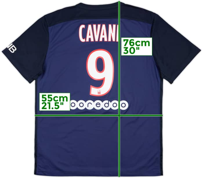 2015-16 Paris Saint-Germain Home Shirt Cavani #9 - 7/10 - (L)