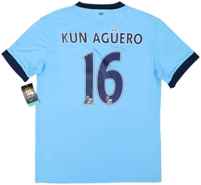 2014-15 Manchester City Home Shirt Kun Aguero #16 (L)