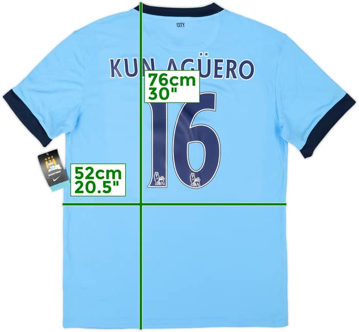 2014-15 Manchester City Home Shirt Kun Aguero #16 (L)