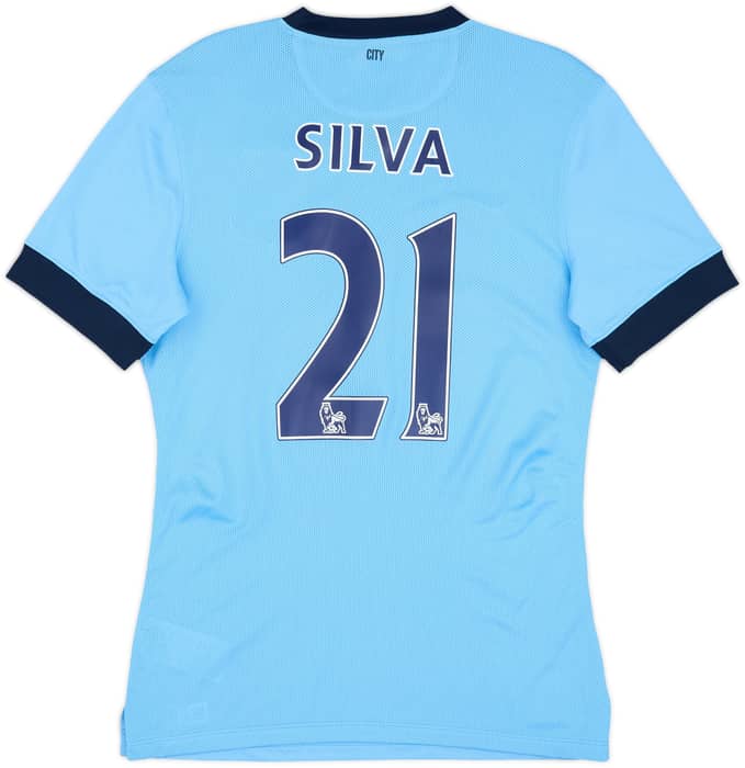 2014-15 Manchester City Authentic Home Shirt Silva #21 - 9/10 - (M)