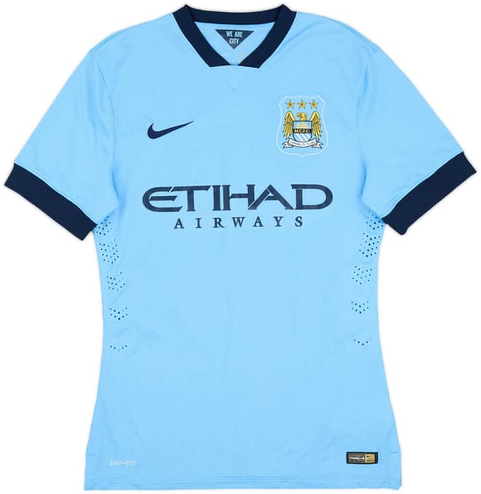 2014-15 Manchester City Authentic Home Shirt Silva #21 - 9/10 - (M)